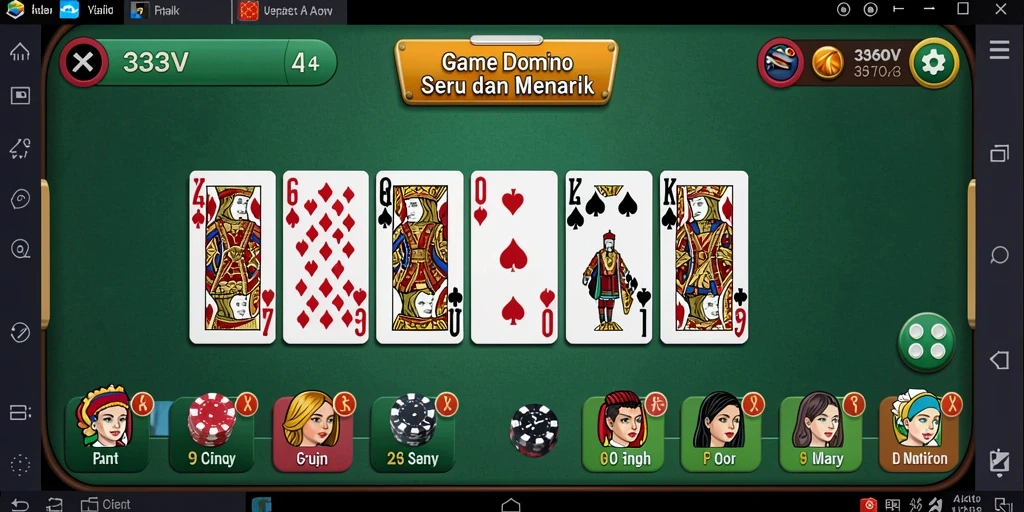 Tampilan gameplay seru dalam permainan Domino 333V.