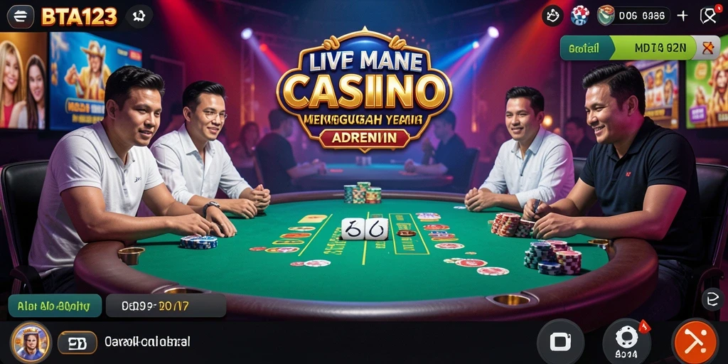 Tampilan gameplay Live Casino yang menegangkan dan interaktif.