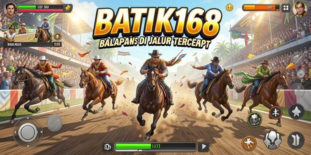 Screenshot gameplay BATIK168 menampilkan balapan motor yang seru dan mendebarkan.