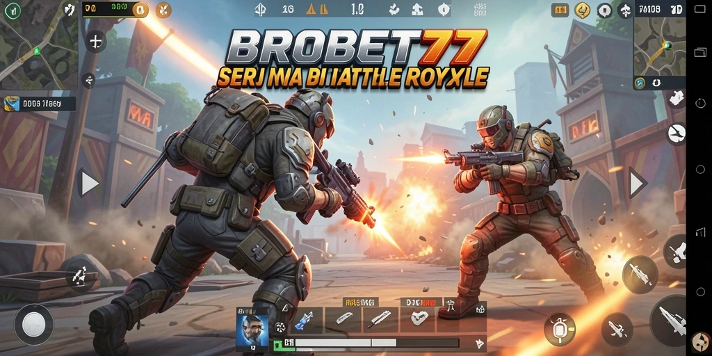 Tangkapan layar utama BROBET77 menampilkan pertempuran seru Battle Royale.