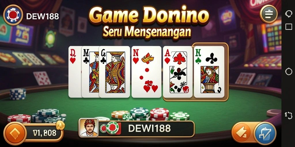 Screenshot gameplay DEWI188 yang menampilkan permainan Domino yang seru.