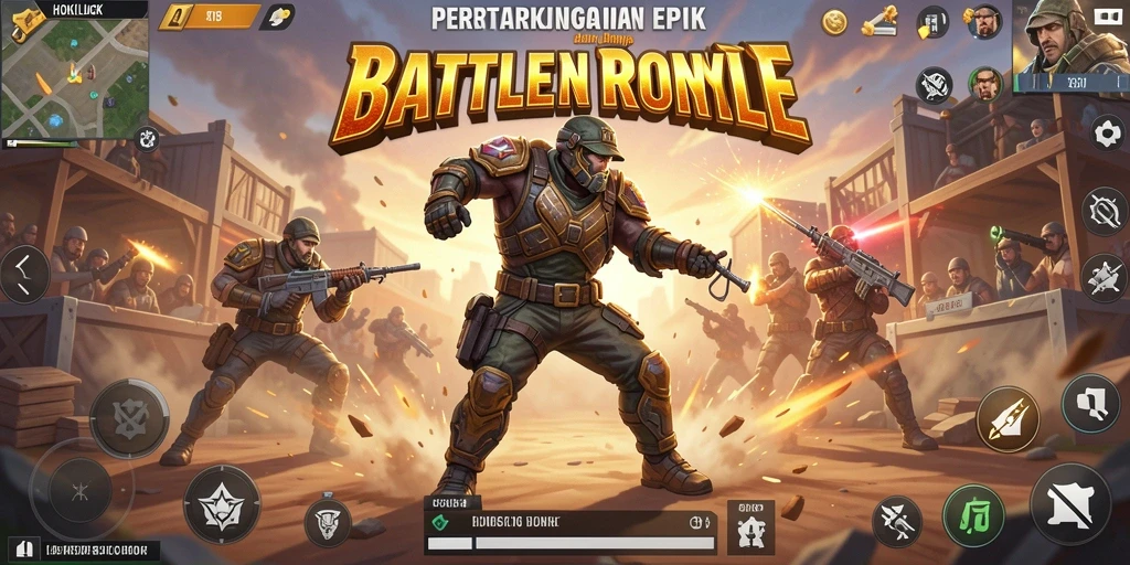 Screenshot gameplay HOKILUCK menampilkan aksi pergulatan intens.