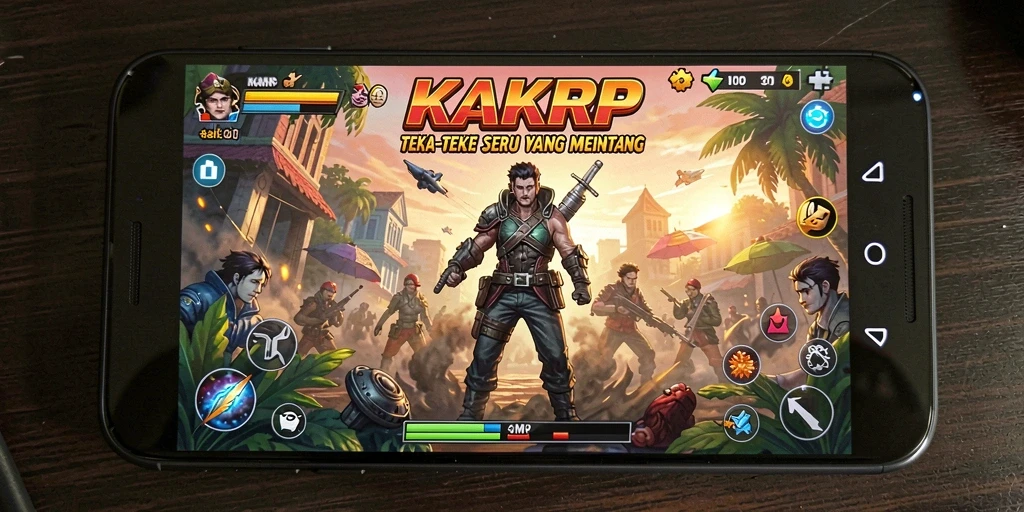 Tampilan gameplay KAKRP yang penuh warna dan tantangan sulit.