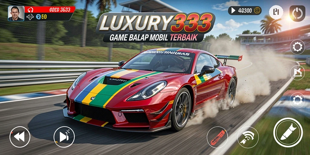 Tampilan gameplay balap mobil yang mendebarkan di LUXURY333.