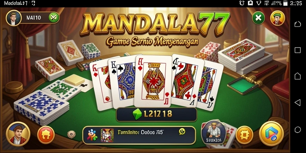 Screenshot gameplay <strong>MANDALA77</strong> menampilkan serunya bermain Domino.
