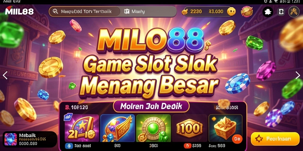 Tampilan mengasyikkan gameplay slot di MILO88 yang penuh warna.