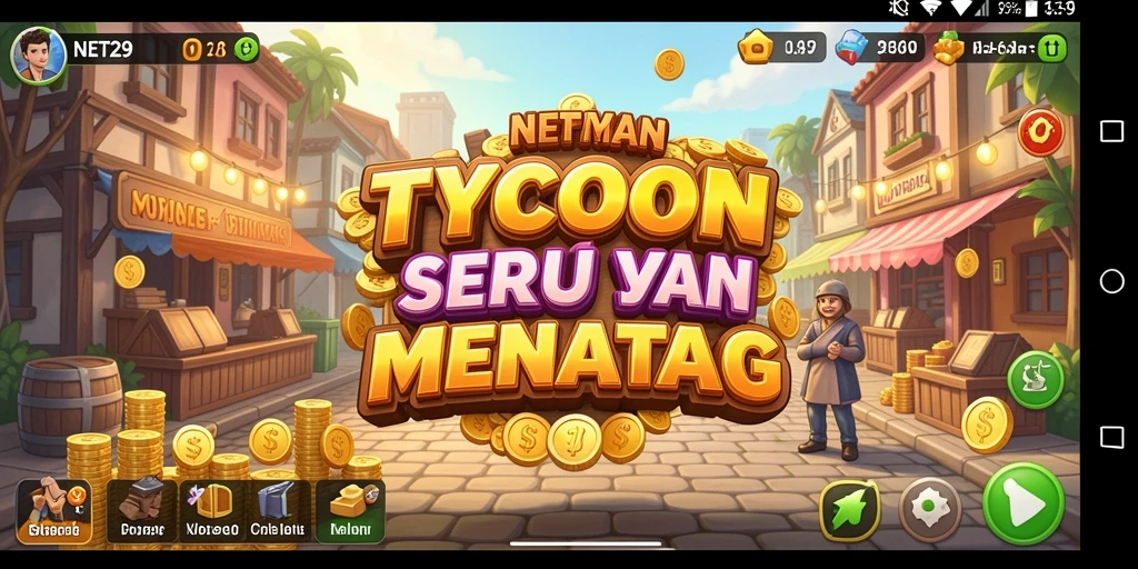 Screenshot gameplay NET29 yang menampilkan serunya membangun kerajaan bisnis.