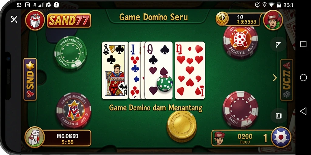 Tangkapan layar SAND77 menampilkan aksi seru permainan domino.