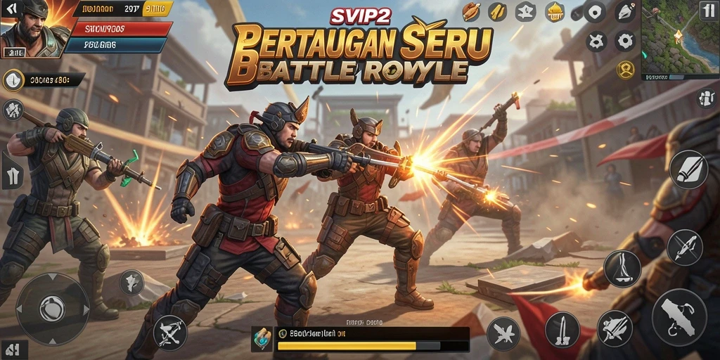 Gameplay intens Battle Royale di SVIP2 dengan aksi yang mendebarkan.