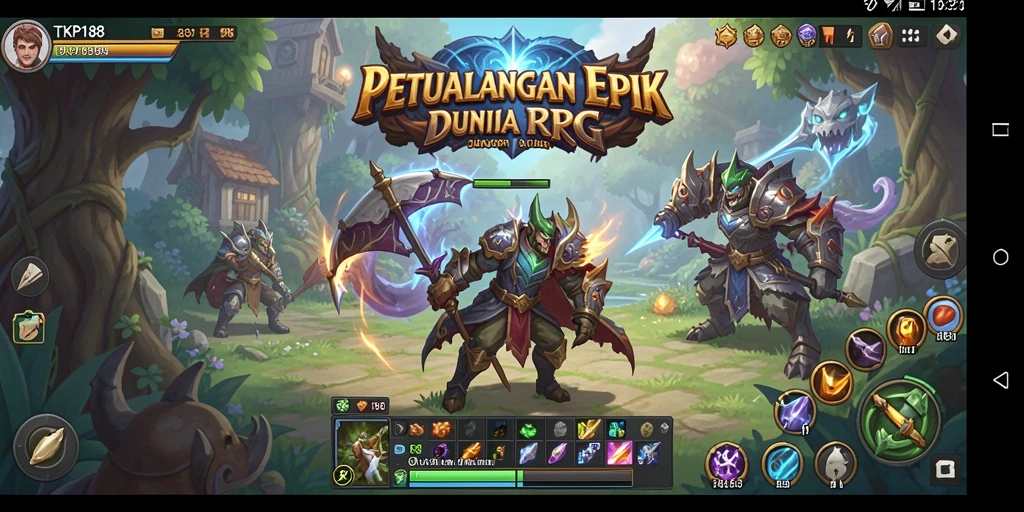 Tampilan gameplay TKP188 dengan karakter dan petualangan yang epik.