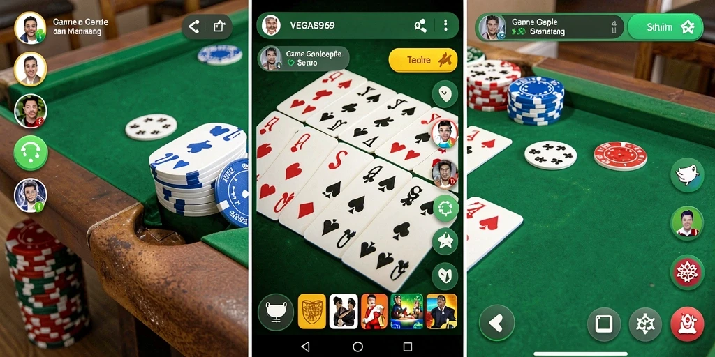 Screenshot gameplay VEGAS969 dengan tampilan seru dari permainan Gaple.